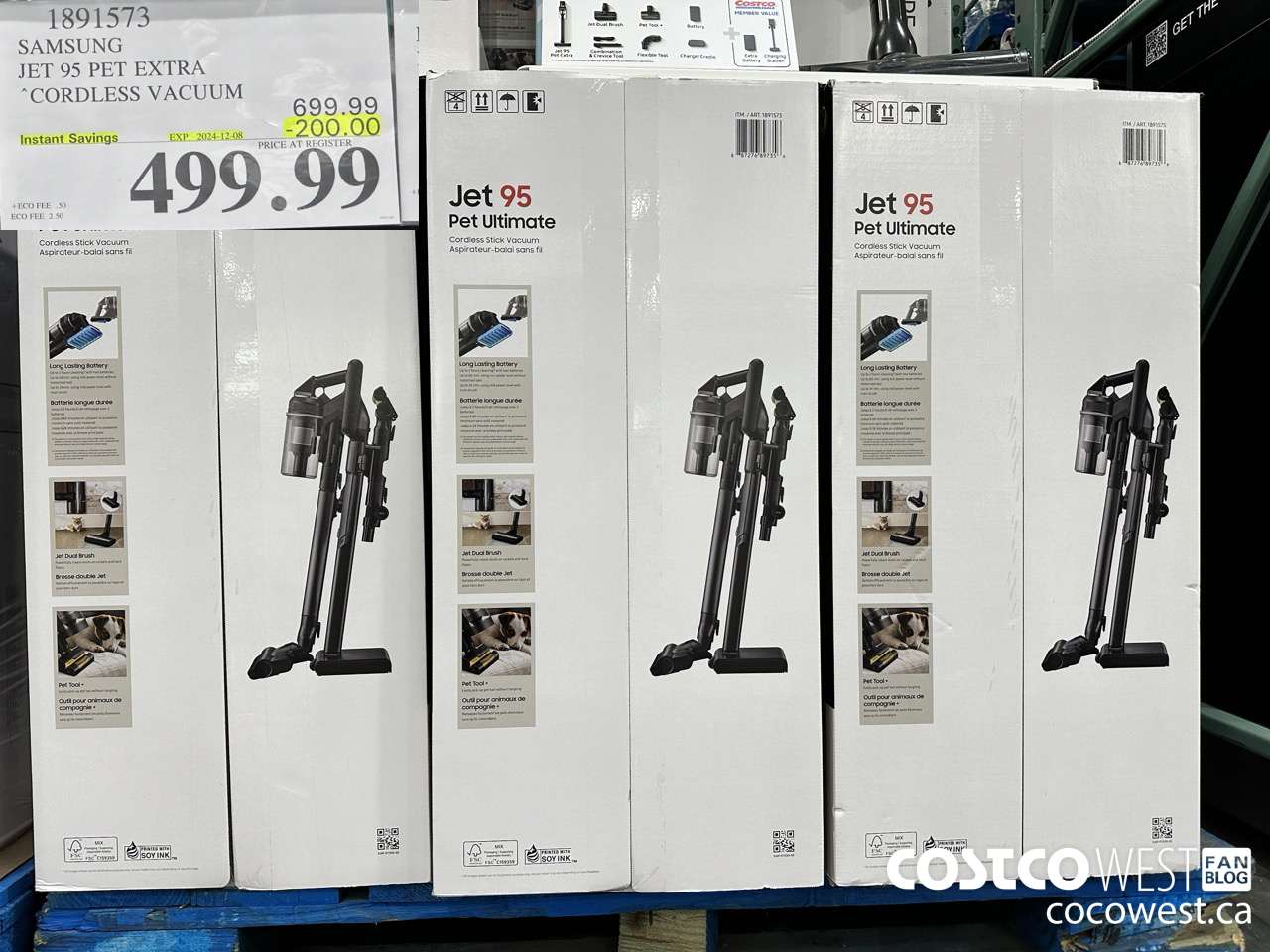 1891573 SAMSUNG JET 95 PET EXTRA STICK VACUUM ($200.00 INSTANT SAVINGS EXPIRES ON 2024-12-08) $499.99