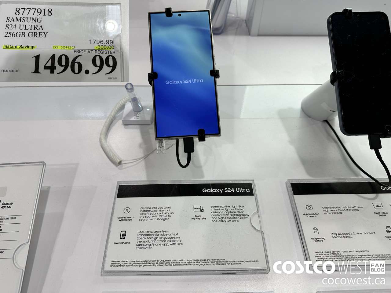 8777918 SAMSUNG S24 ULTRA 256GB GREY ($300.00 INSTANT SAVINGS EXPIRES ON 2024-12-05) $1496.99