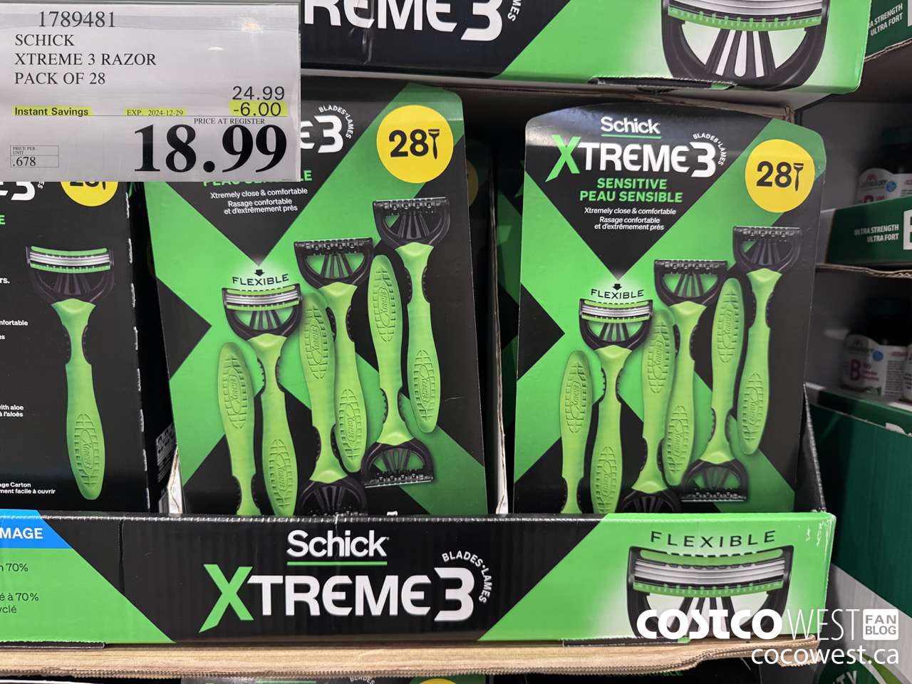1789481 SCHICK XTREME 3 RAZOR PACK OF 28 ($6.00 INSTANT SAVINGS EXPIRES ON 2024-12-29) $18.99
