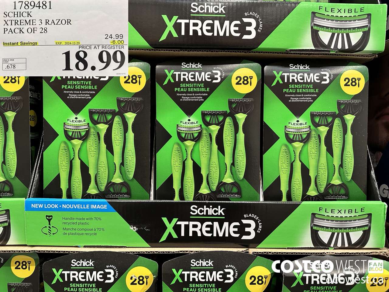 1789481 SCHICK XTREME 3 RAZOR PACK OF 28 ($6.00 INSTANT SAVINGS EXPIRES ON 2024-12-29) $18.99