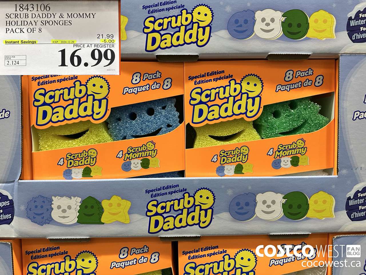 1843106 SCRUB DADDY & MOMMY HOLIDAY SPONGES PACK OF 8 ($5.00 INSTANT SAVINGS EXPIRES ON 2024-12-29) $16.99