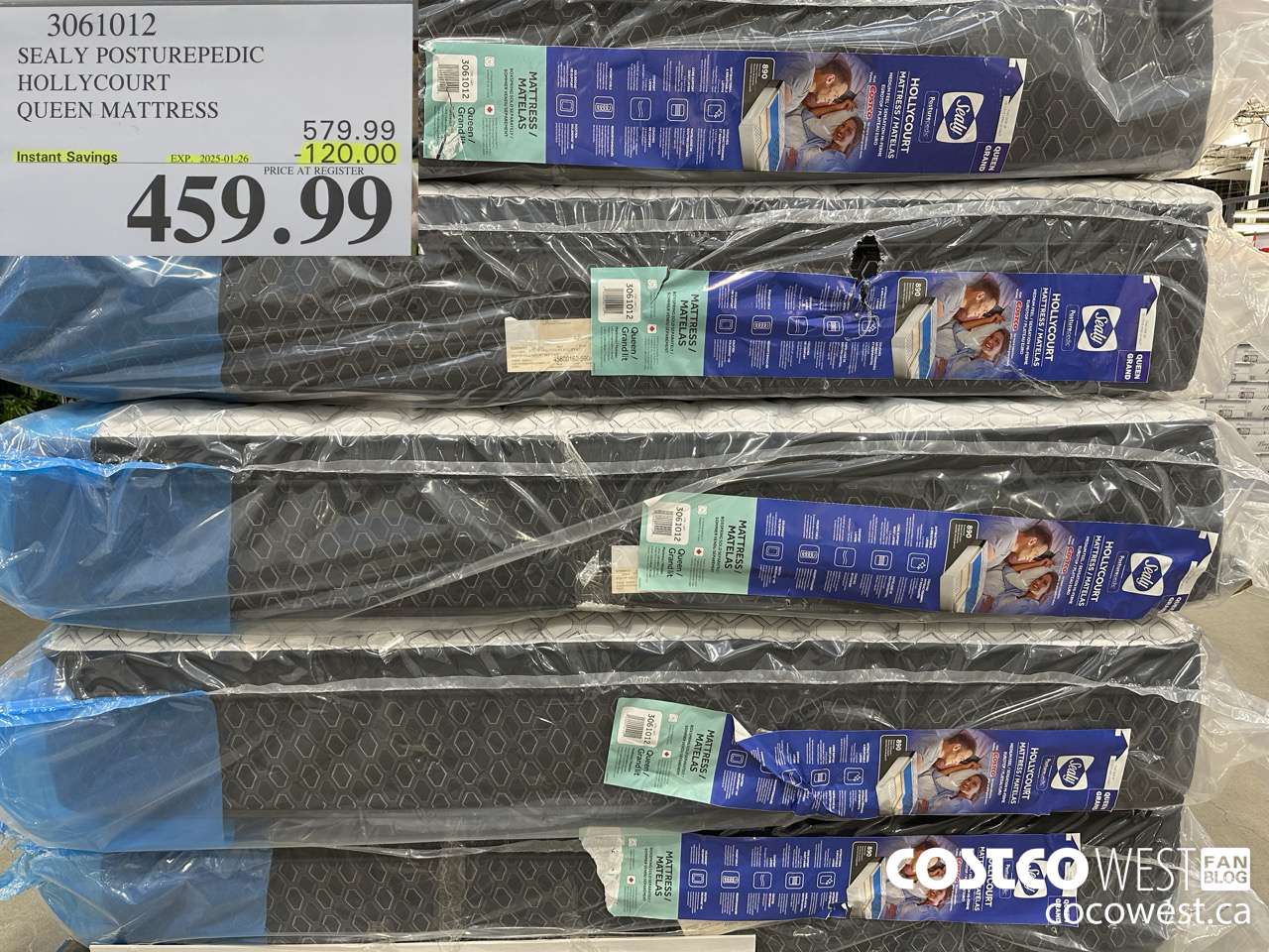 3061012 SEALY POSTUREPEDIC HOLLYCOURT QUEEN MATTRESS ($120.00 INSTANT SAVINGS EXPIRES ON 2025-01-26) $459.99