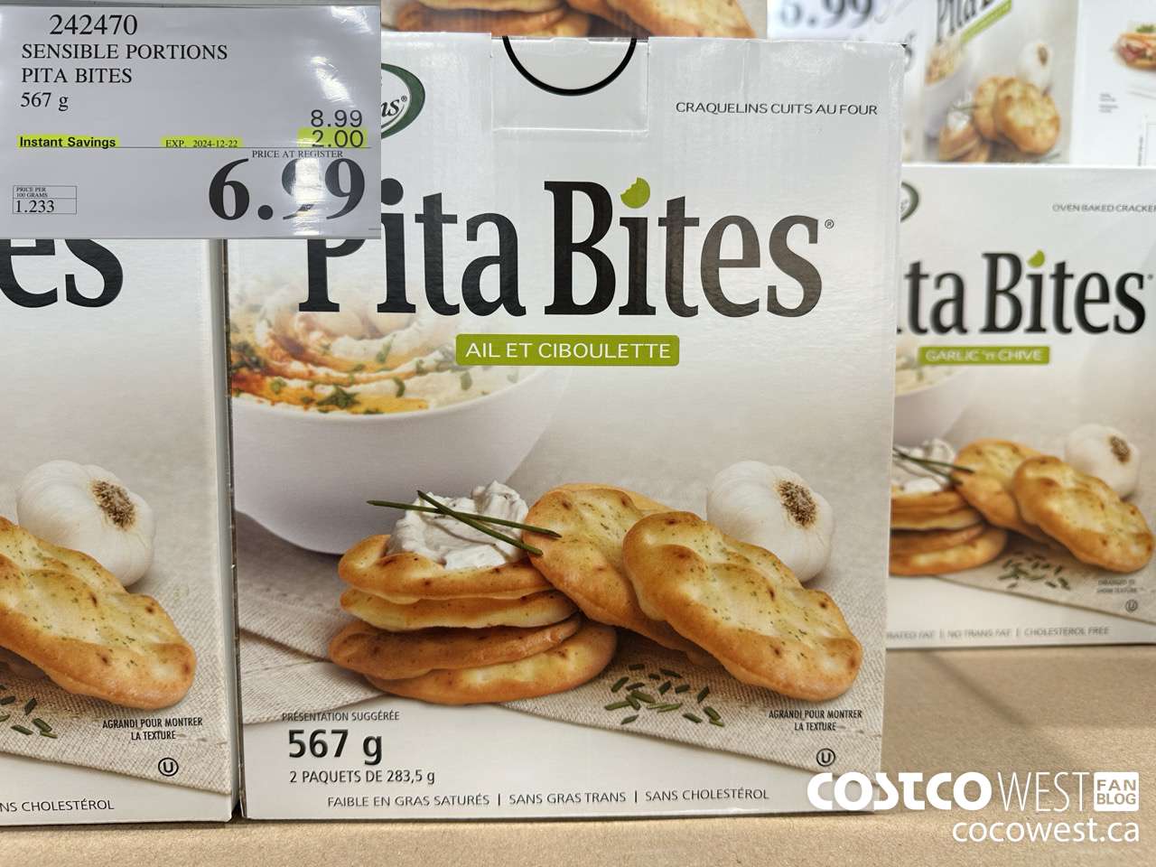 242470 SENSIBLE PORTIONS PITA BITES 567 G ($2.00 INSTANT SAVINGS EXPIRES ON 2024-12-22) $6.99