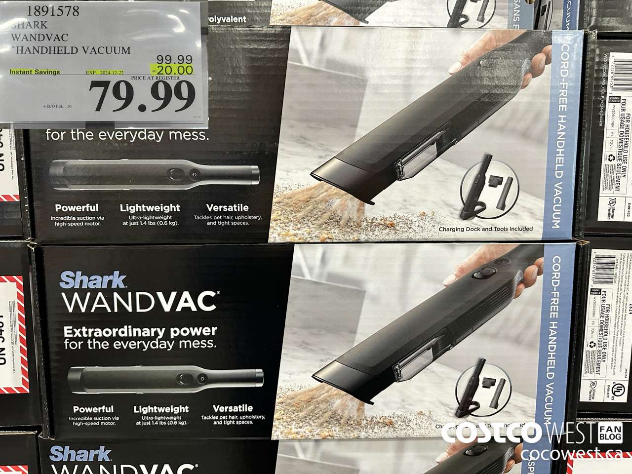1891578 SHARK WANDVAC HANDHELD VACUUM ($20.00 INSTANT SAVINGS EXPIRES ON 2024-12-22) $79.99