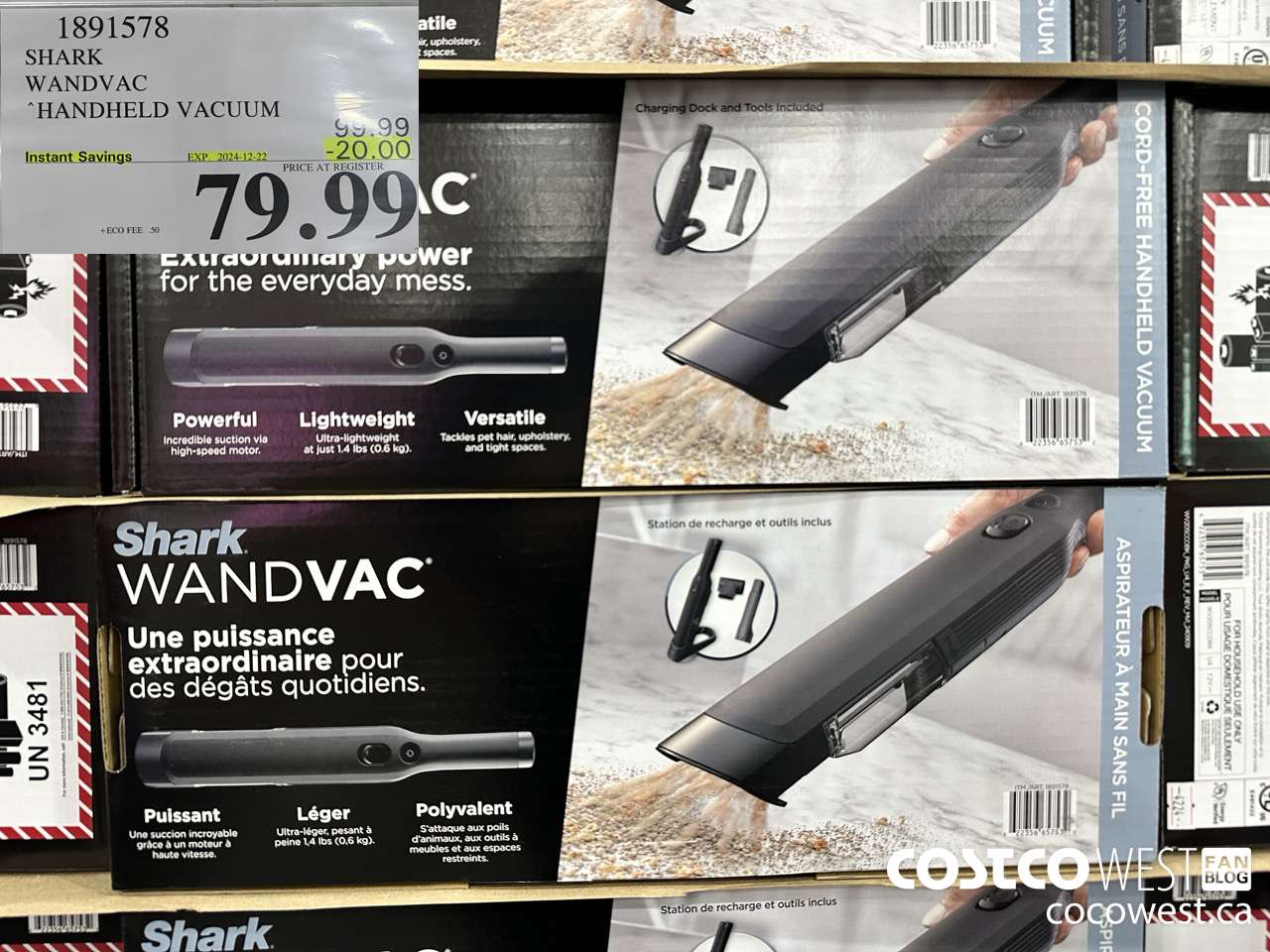 1891578 SHARK WANDVAC HANDHELD VACUUM ($20.00 INSTANT SAVINGS EXPIRES ON 2024-12-22) $79.99