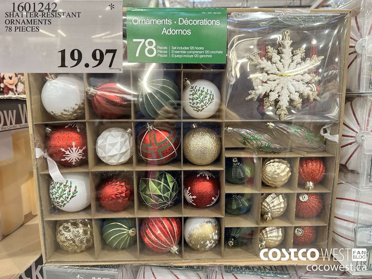 1601242 SHATTER-RESISTANT ORNAMENTS 78 PIECES $19.97