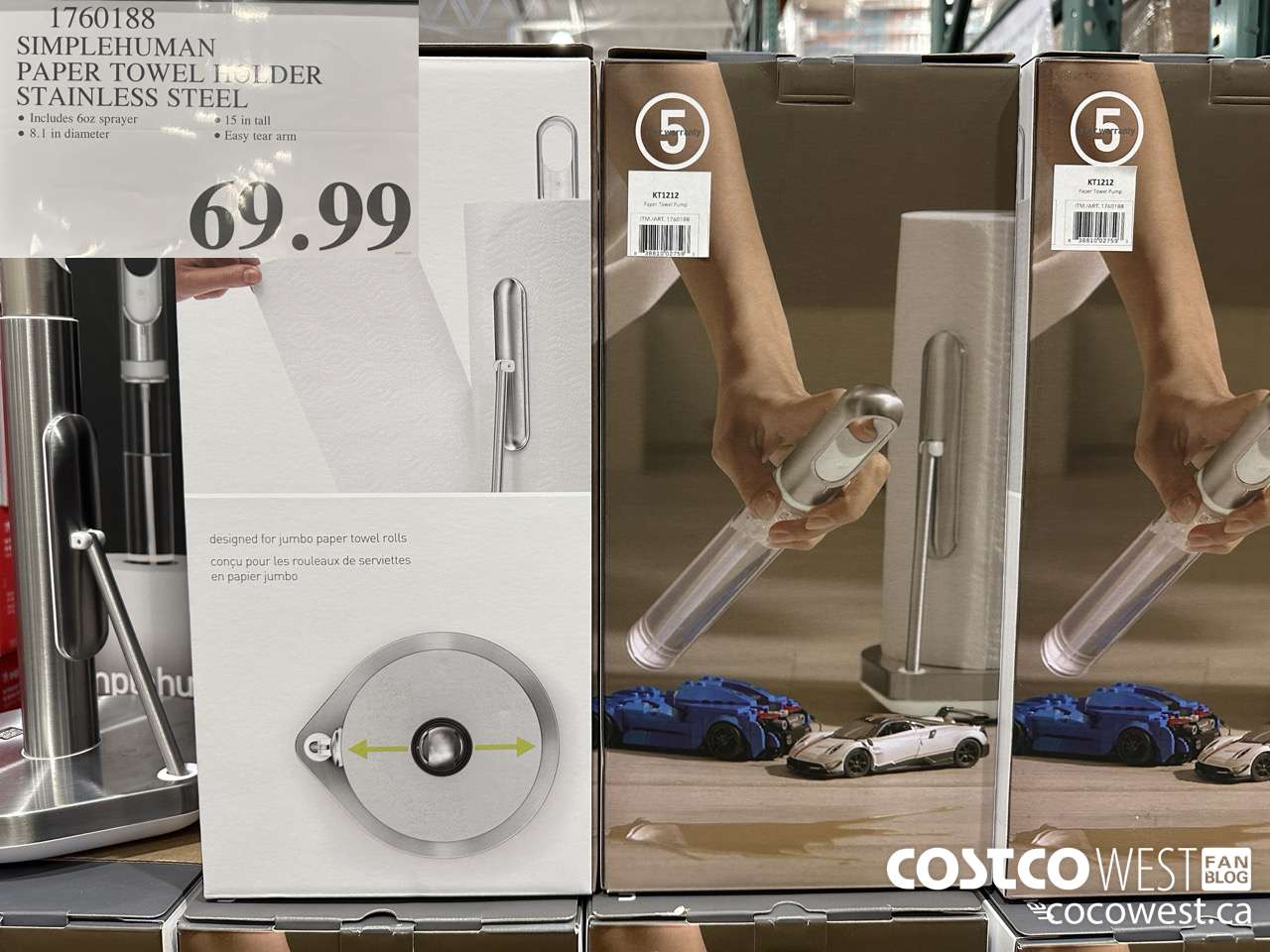 1760188 SIMPLEHUMAN PAPER TOWEL HOLDER STAINLESS STEEL $69.99