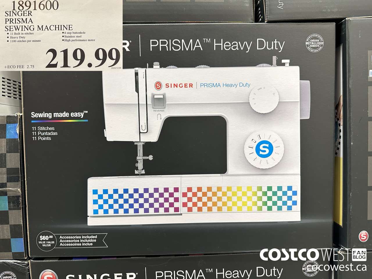 1891600 SINGER PRISMA SEWING MACHINE $219.99