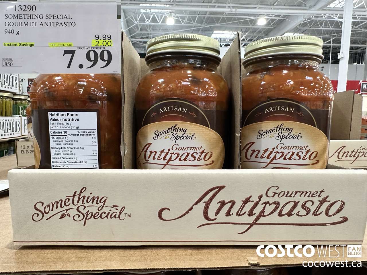 13290 SOMETHING SPECIAL GOURMET ANTIPASTO 940 g ($2.00 INSTANT SAVINGS EXPIRES ON 2024-12-08) $7.99