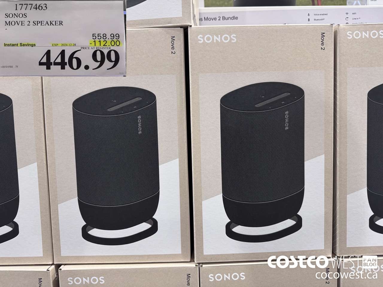 1777463 SONOS MOVE 2 SPEAKER ($112.00 INSTANT SAVINGS EXPIRES ON 2024-12-28) $446.99