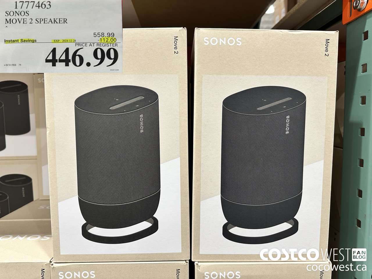 1777463 SONOS MOVE 2 SPEAKER ($112.00 INSTANT SAVINGS EXPIRES ON 2024-12-28) $446.99