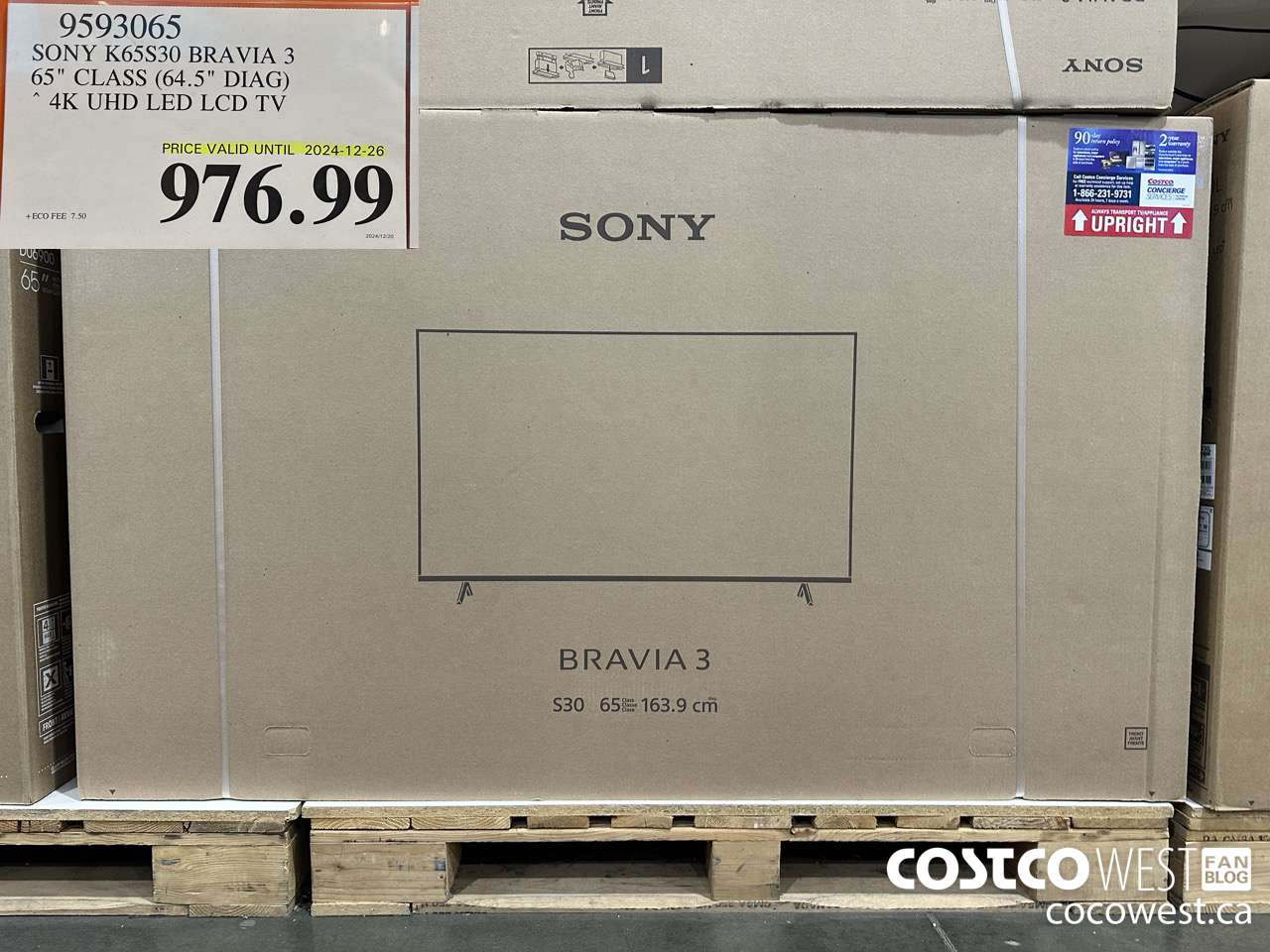 9593065 SONY K65S30 BRAVIA 3 65