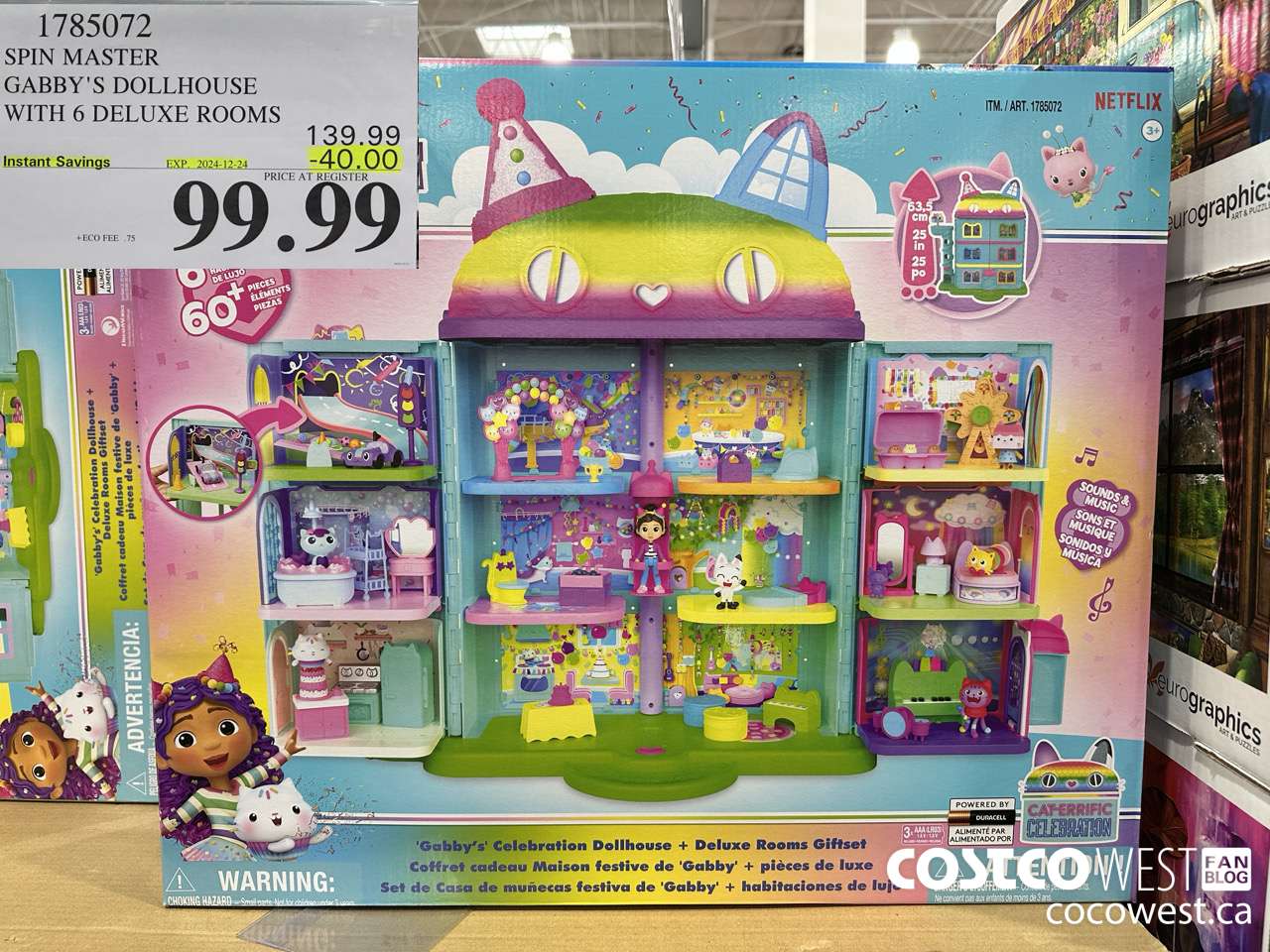 1785072 SPIN MASTER GABBY'S DOLLHOUSE WITH 6 DELUXE ROOMS ($40.00 INSTANT SAVINGS EXPIRES ON 2024-12-24) $99.99