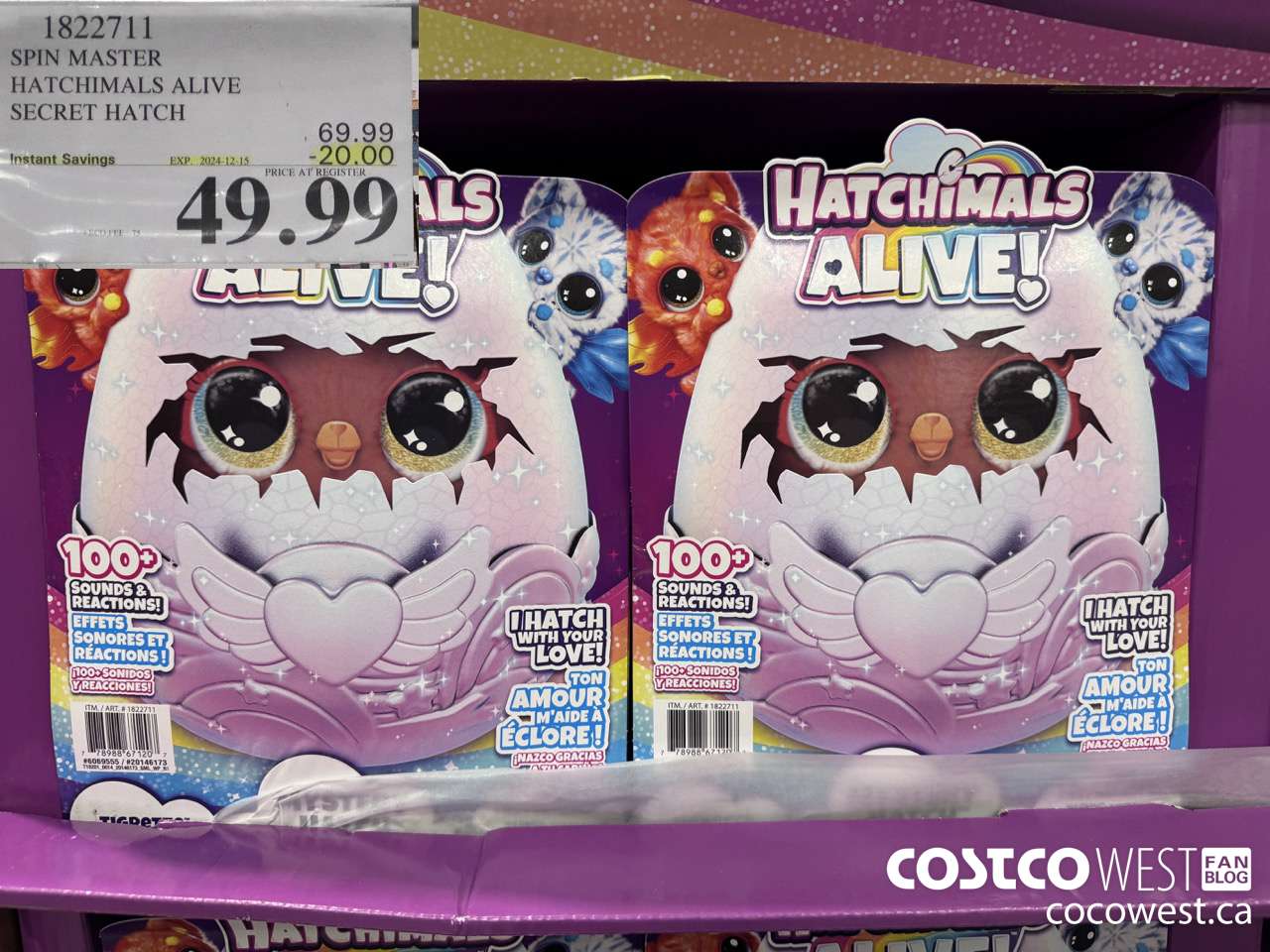 1822711 SPIN MASTER HATCHIMALS ALIVE SECRET HATCH ($20.00 INSTANT SAVINGS EXPIRES ON 2024-12-15) $49.99