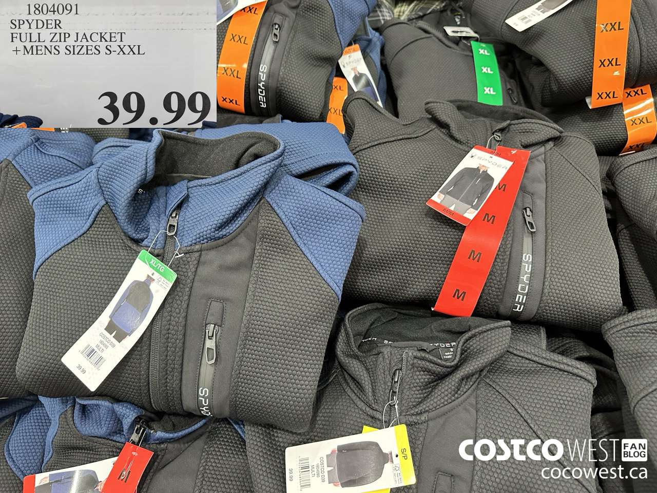 1804091 SPYDER FULL ZIP JACKET MENS SIZES S-XXL $39.99