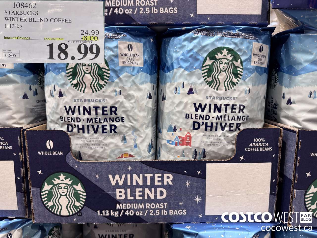 108462 STARBUCKS WINTER BLEND 1.13 KG ($6.00 INSTANT SAVINGS EXPIRES ON 2024-12-22) $18.99