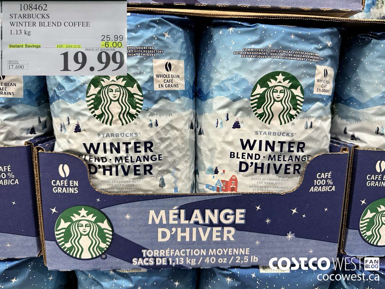 108462 STARBUCKS WINTER BLEND 1.13 KG ($6.00 INSTANT SAVINGS EXPIRES ON 2024-12-22) $19.99