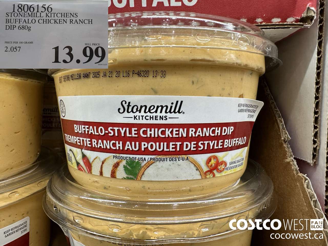 1806156 STONEMILL KITCHENS BUFFALO CHICKEN RANCH DIP 680G $13.99