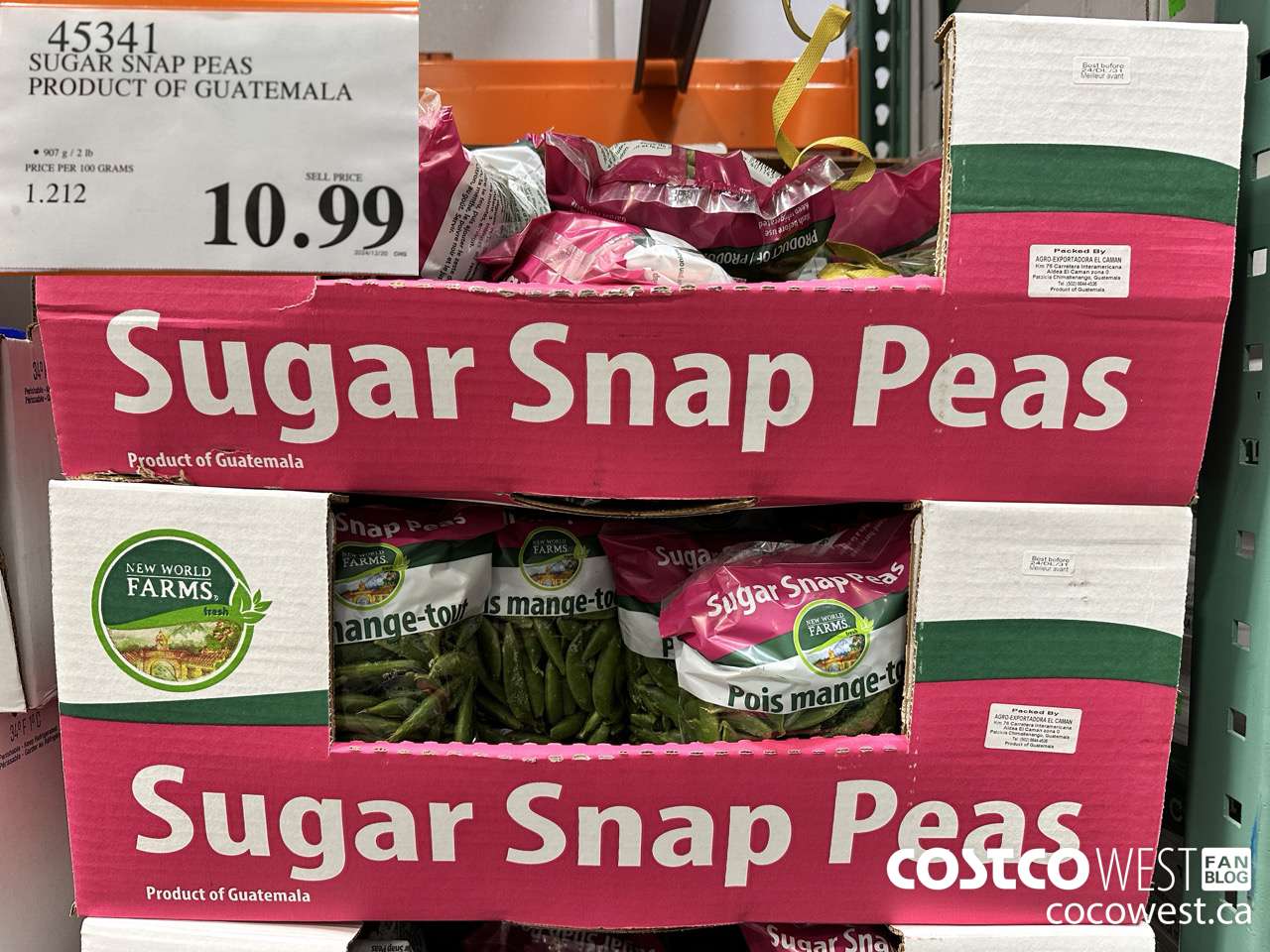 45341 SUGAR SNAP PEAS PRODUCT OF GUATEMALA $10.99