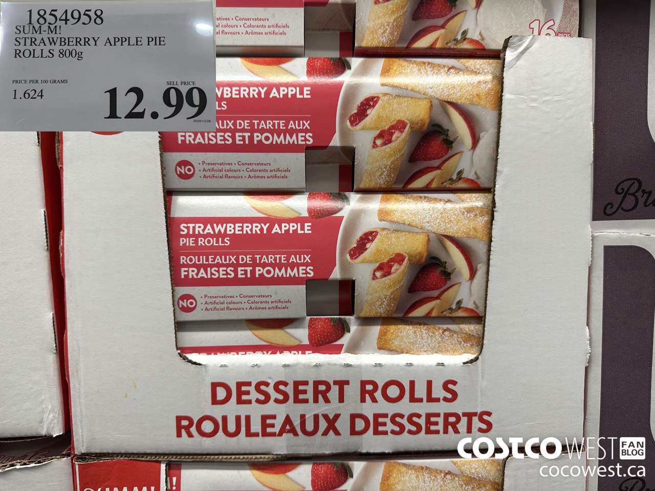 1854958 SUM-M! STRAWBERRY APPLE PIE ROLLS 800G $12.99