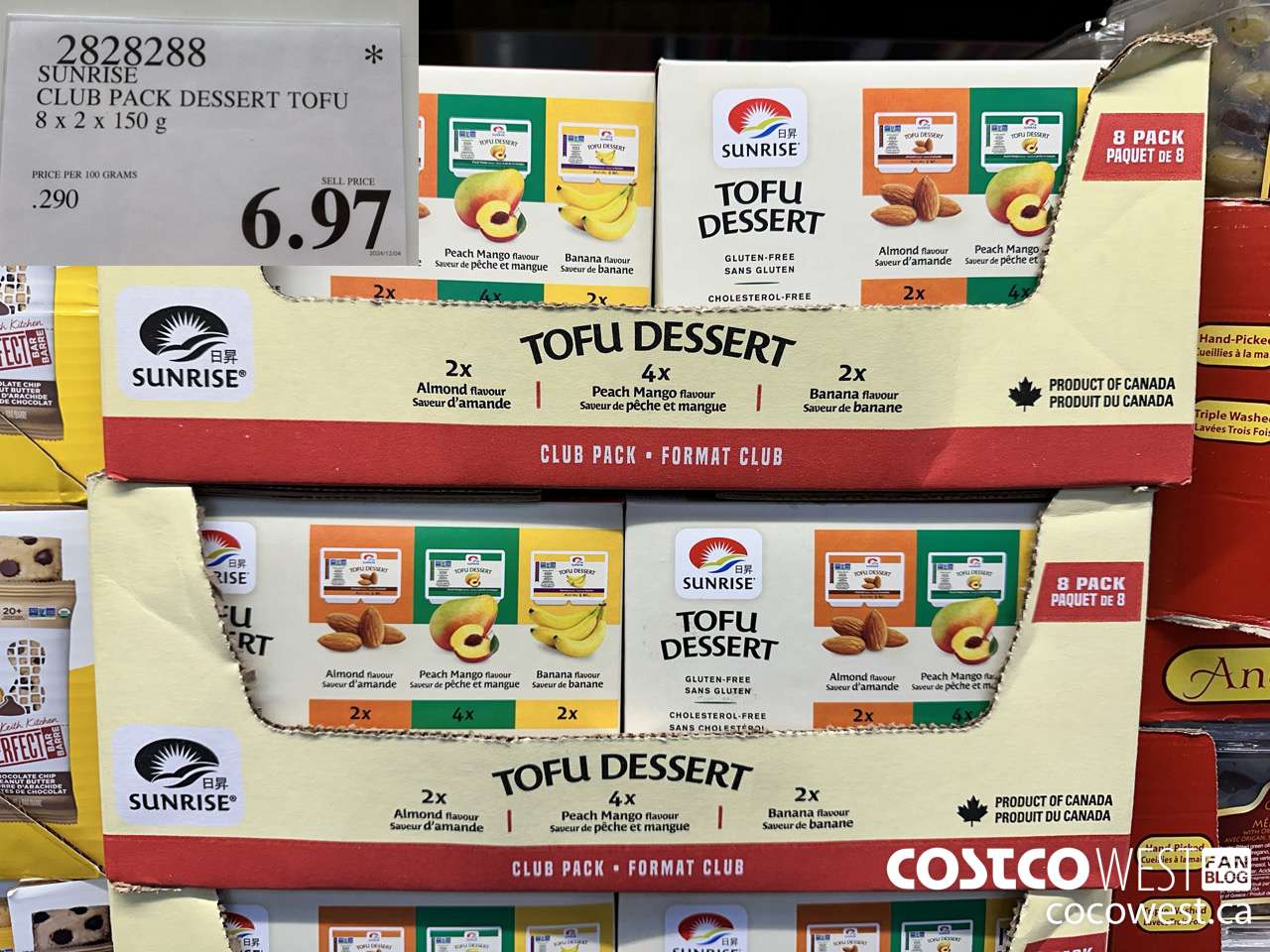 2828288 SUNRISE CLUB PACK DESSERT TOFU 8 X 2 X 150G $6.97