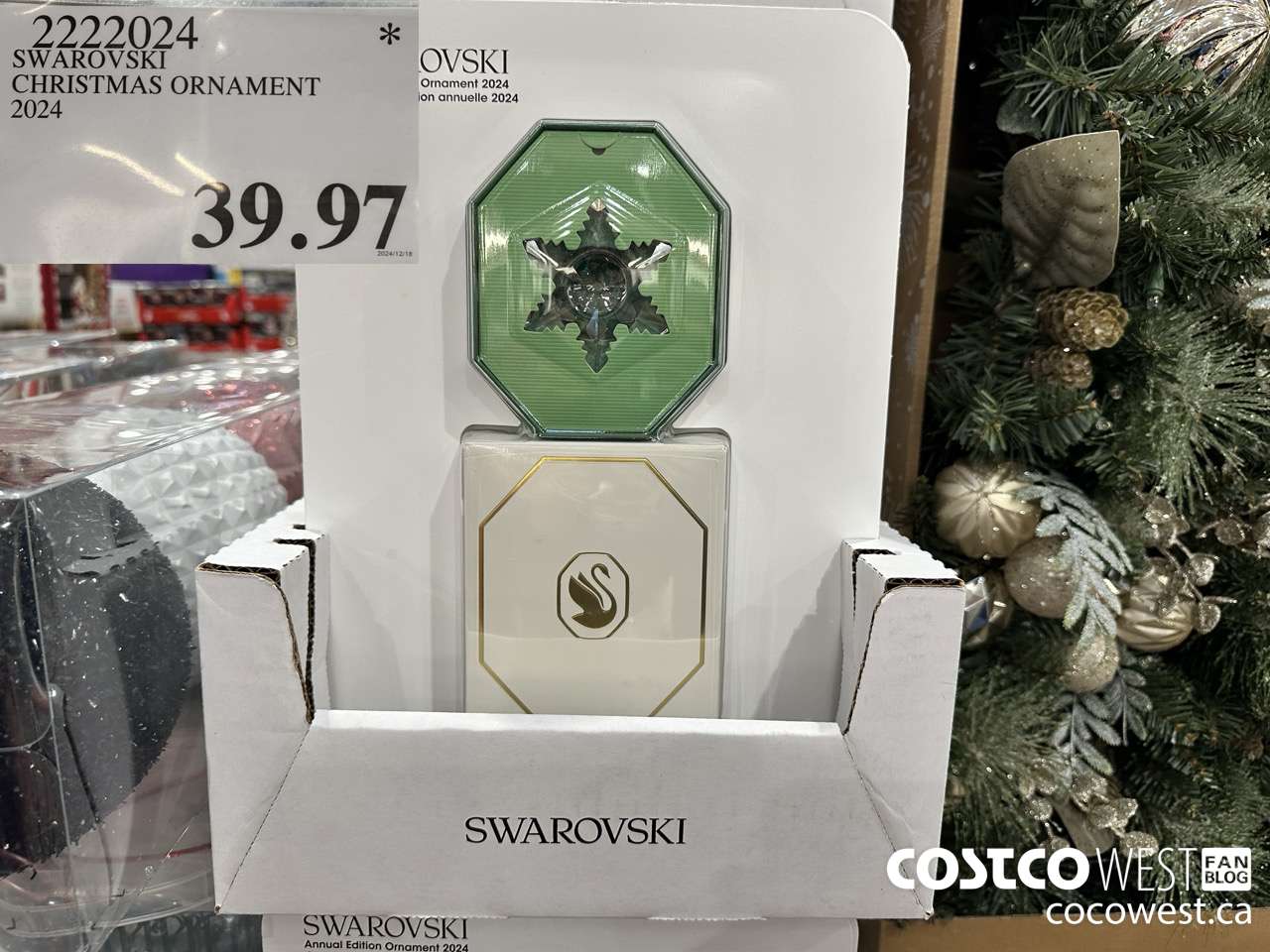 2222024 SWAROVSKI CHRISTMAS ORNAMENT 2024 $39.97