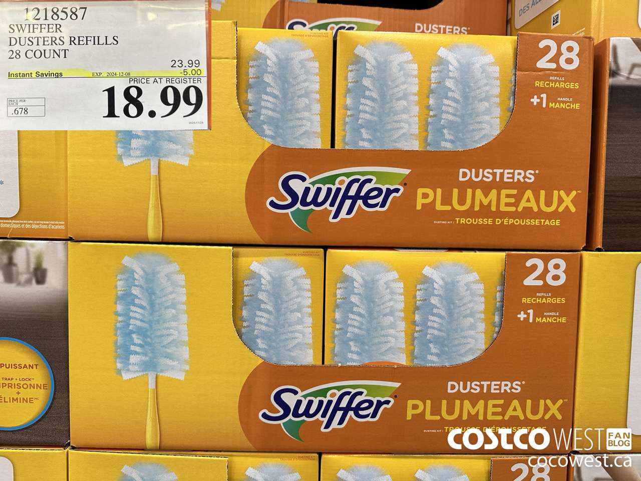 1218587 SWIFFER DUSTERS REFILLS 28 COUNT ($5.00 INSTANT SAVINGS EXPIRES ON 2024-12-08) $18.99