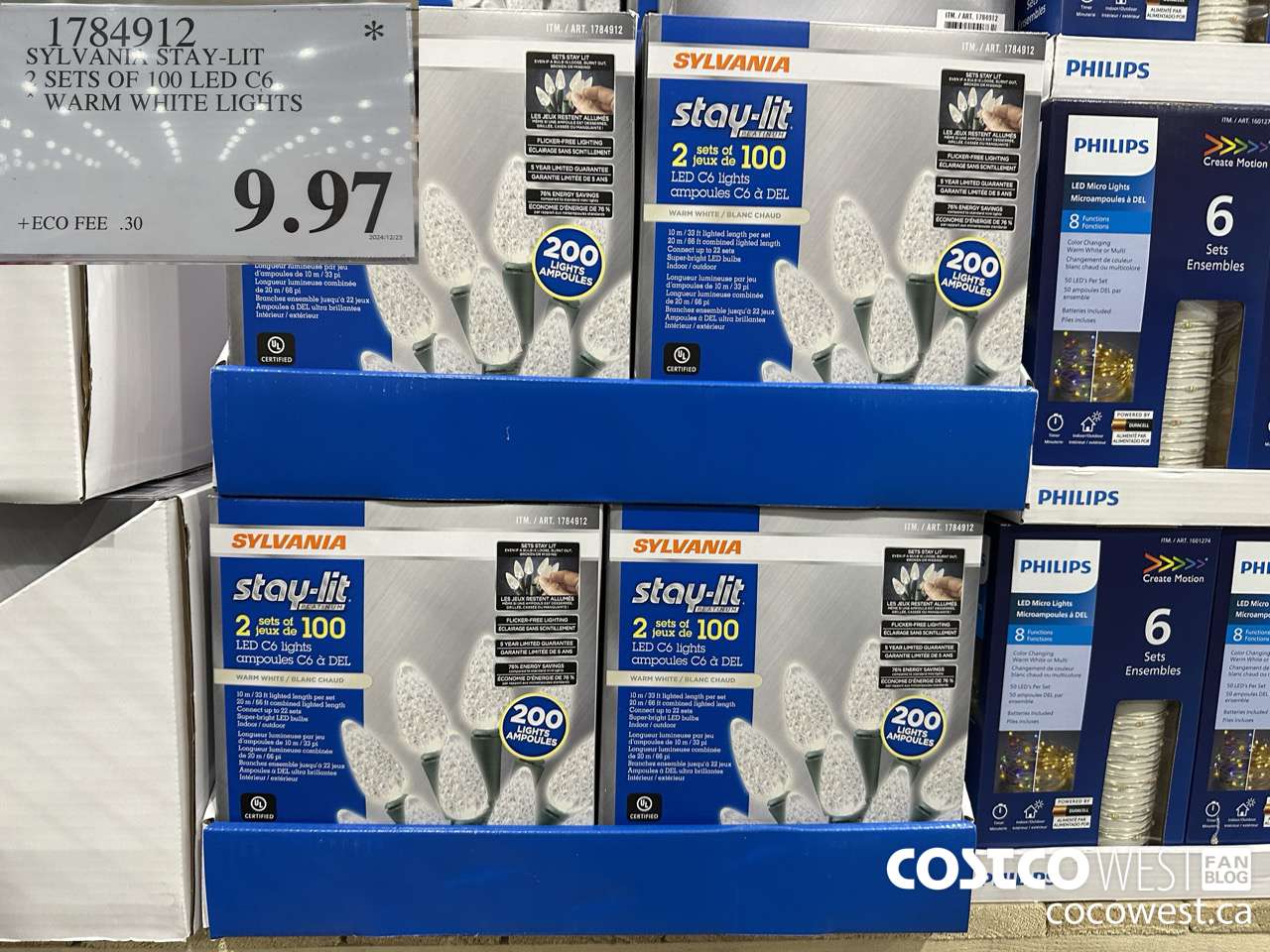 1784912 SYLVANIA STAY-LIT 2 SETS OF 100 LED C6 WARM WHITE LIGHTS $9.97