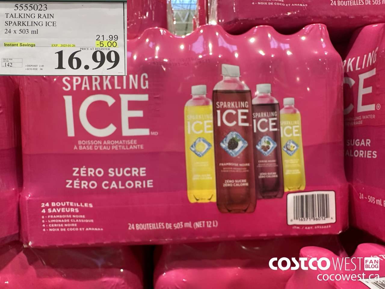 5555023 TALKING RAIN SPARKLING ICE 24 X 503ML ($5.00 INSTANT SAVINGS EXPIRES ON 2025-01-26) $16.99