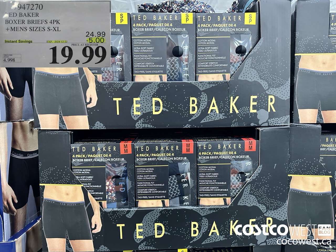 7947270 TED BAKER BOXER BRIEF 4PK MENS SIZES S-XL ($5.00 INSTANT SAVINGS EXPIRES ON 2024-12-22) $19.99