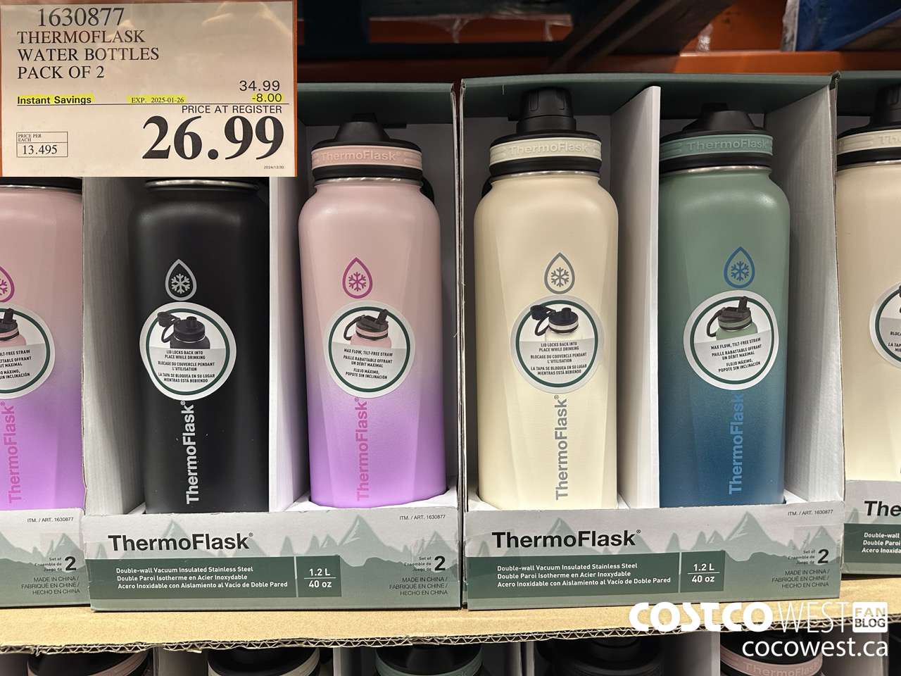 1630877 THERMOFLASK WATER BOTTLES PACK OF 2 ($8.00 INSTANT SAVINGS EXPIRES ON 2025-01-26) $26.99