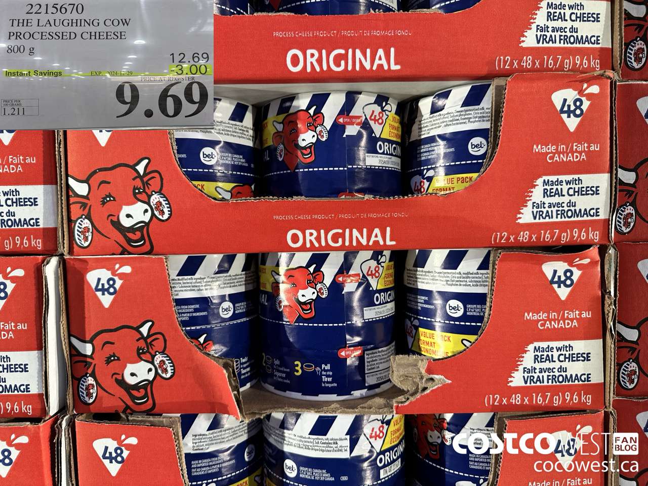 2215670 THE LAUGHING COW PROCESSED CHEESE 800G ($3.00 INSTANT SAVINGS EXPIRES ON 2024-12-29) $9.69