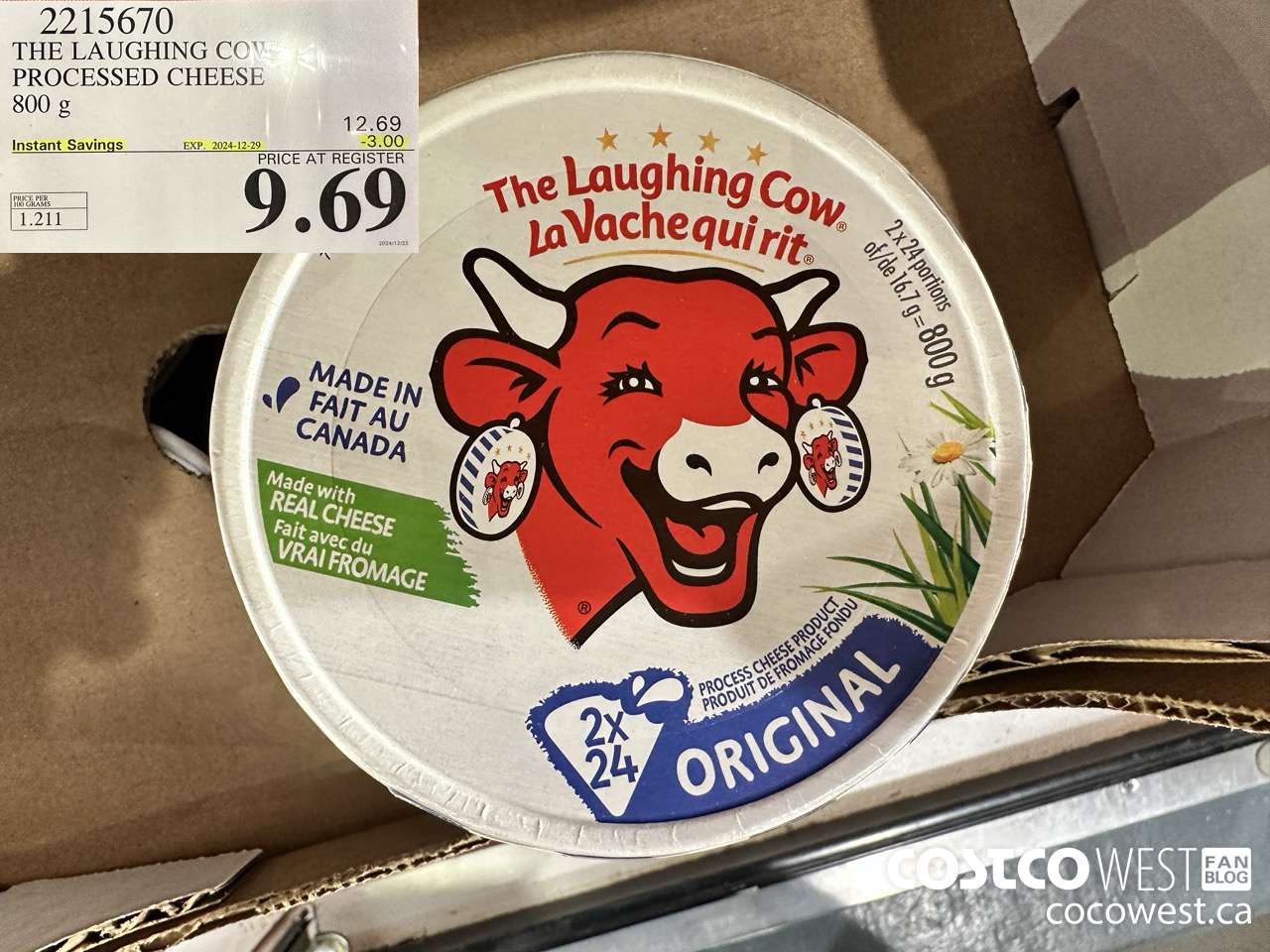 2215670 THE LAUGHING COW PROCESSED CHEESE 800G ($3.00 INSTANT SAVINGS EXPIRES ON 2024-12-29) $9.69