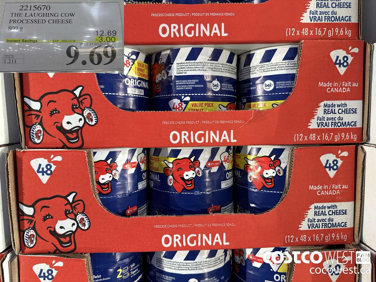 2215670 THE LAUGHING COW PROCESSED CHEESE 800G ($3.00 INSTANT SAVINGS EXPIRES ON 2024-12-29) $9.69