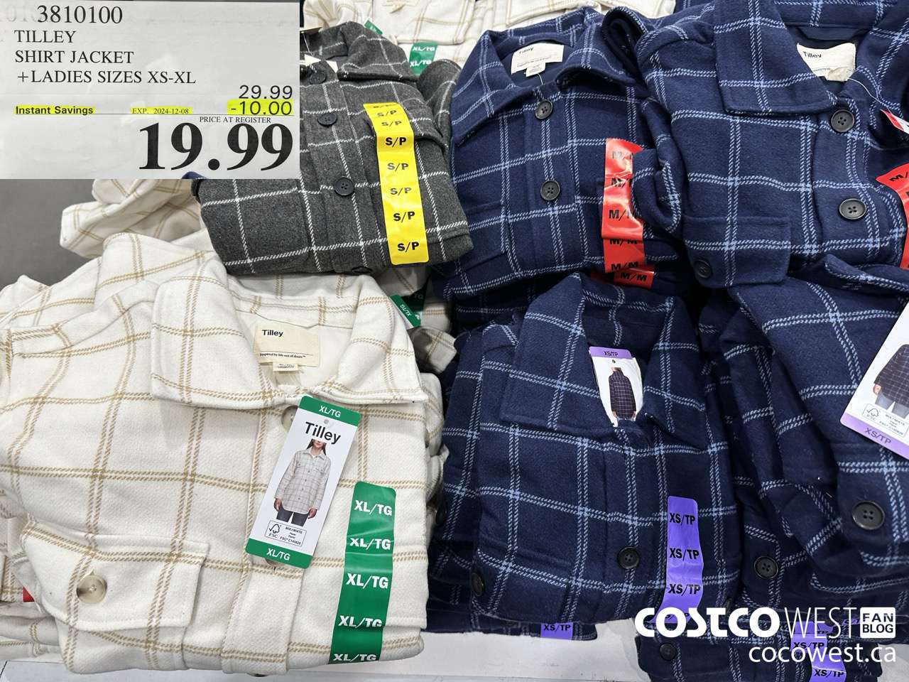 3810100 TILLEY SHIRT JACKET LADIES SIZES XS-XL ($10.00 INSTANT SAVINGS EXPIRES ON 2024-12-08) $19.99