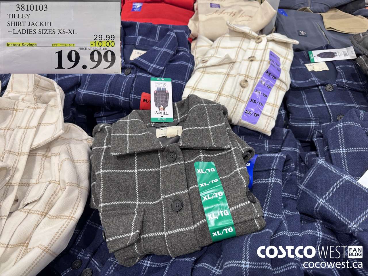 3810103 TILLEY SHIRT JACKET LADIES SIZES XS-XL ($10.00 INSTANT SAVINGS EXPIRES ON 2024-12-15) $19.99