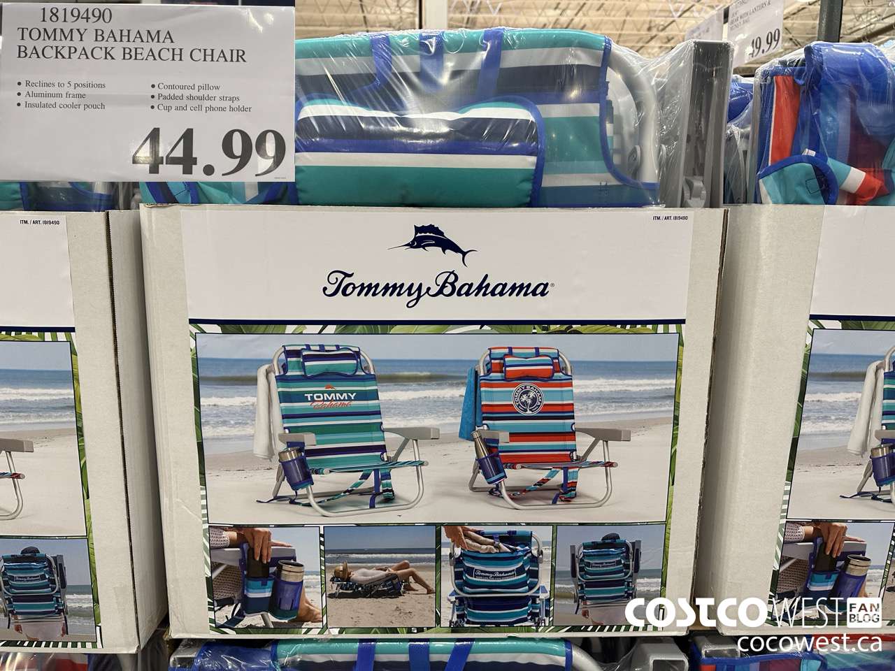 1819490 TOMMY BAHAMA BACKPACK BEACH CHAIR $44.99