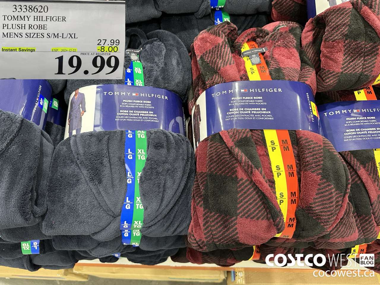 3338620 TOMMY HILFIGER PLUSH ROBE MENS SIZES S/M-L/XL ($8.00 INSTANT SAVINGS EXPIRES ON 2024-12-22) $19.99
