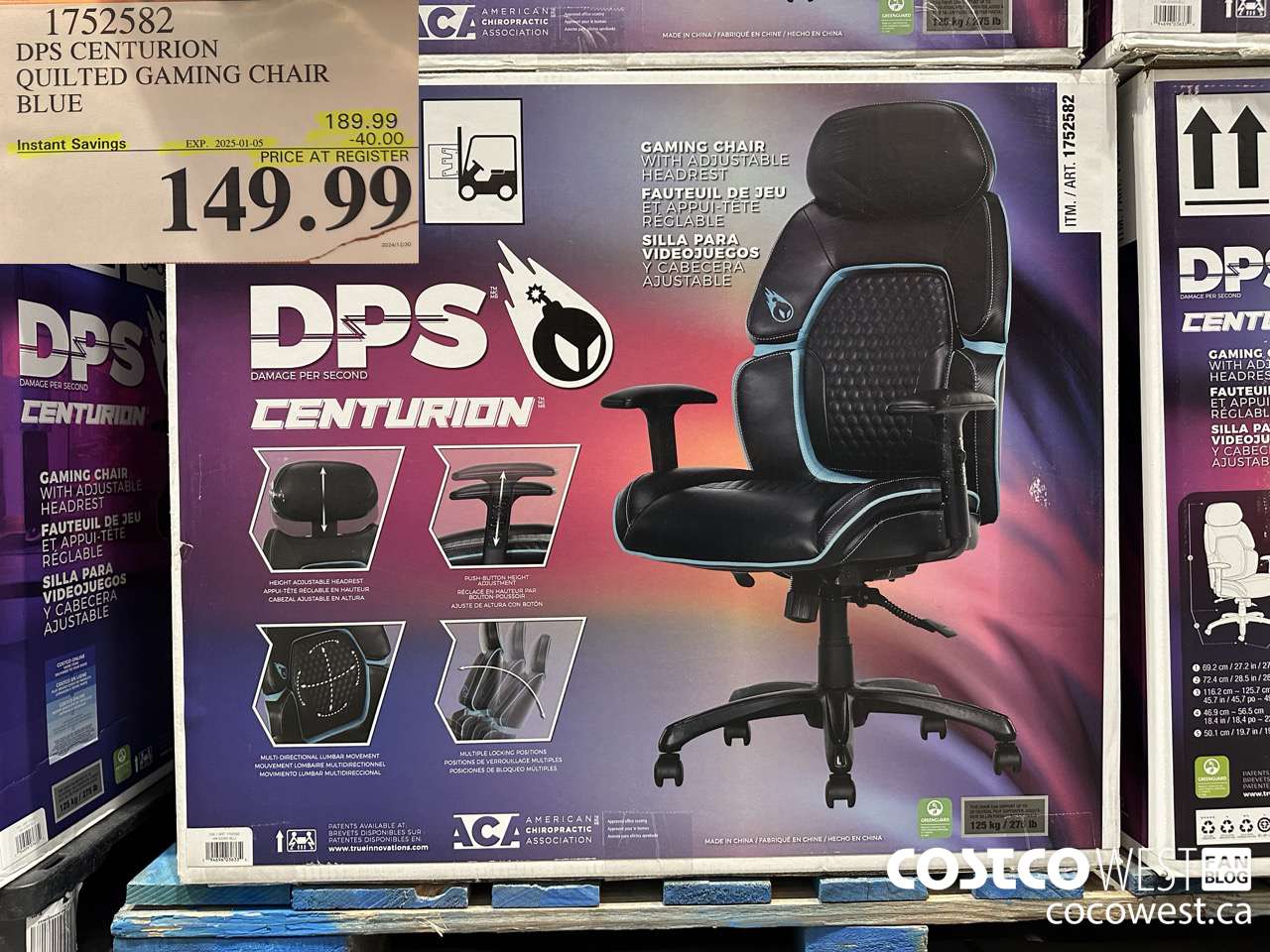 1752582 TRUE INNOVATIONS QUILTED GAMING CHAIR BLUE ($40.00 INSTANT SAVINGS EXPIRES ON 2025-01-05) $149.99