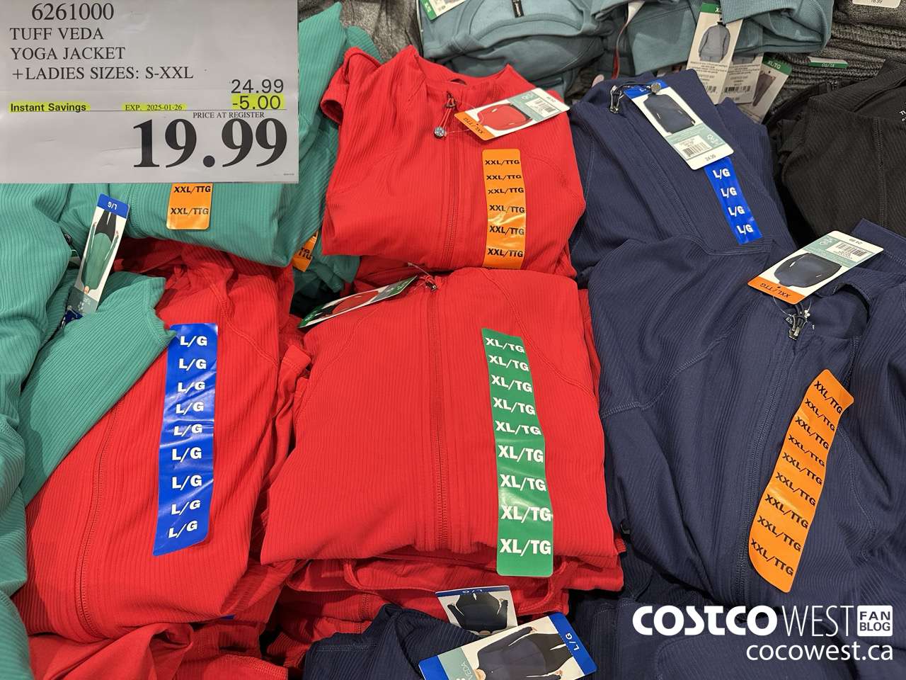 6261000 TUFF VEDA YOGA JACKET LADIES SIZES S-XXL ($5.00 INSTANT SAVINGS EXPIRES ON 2025-01-26) $19.99