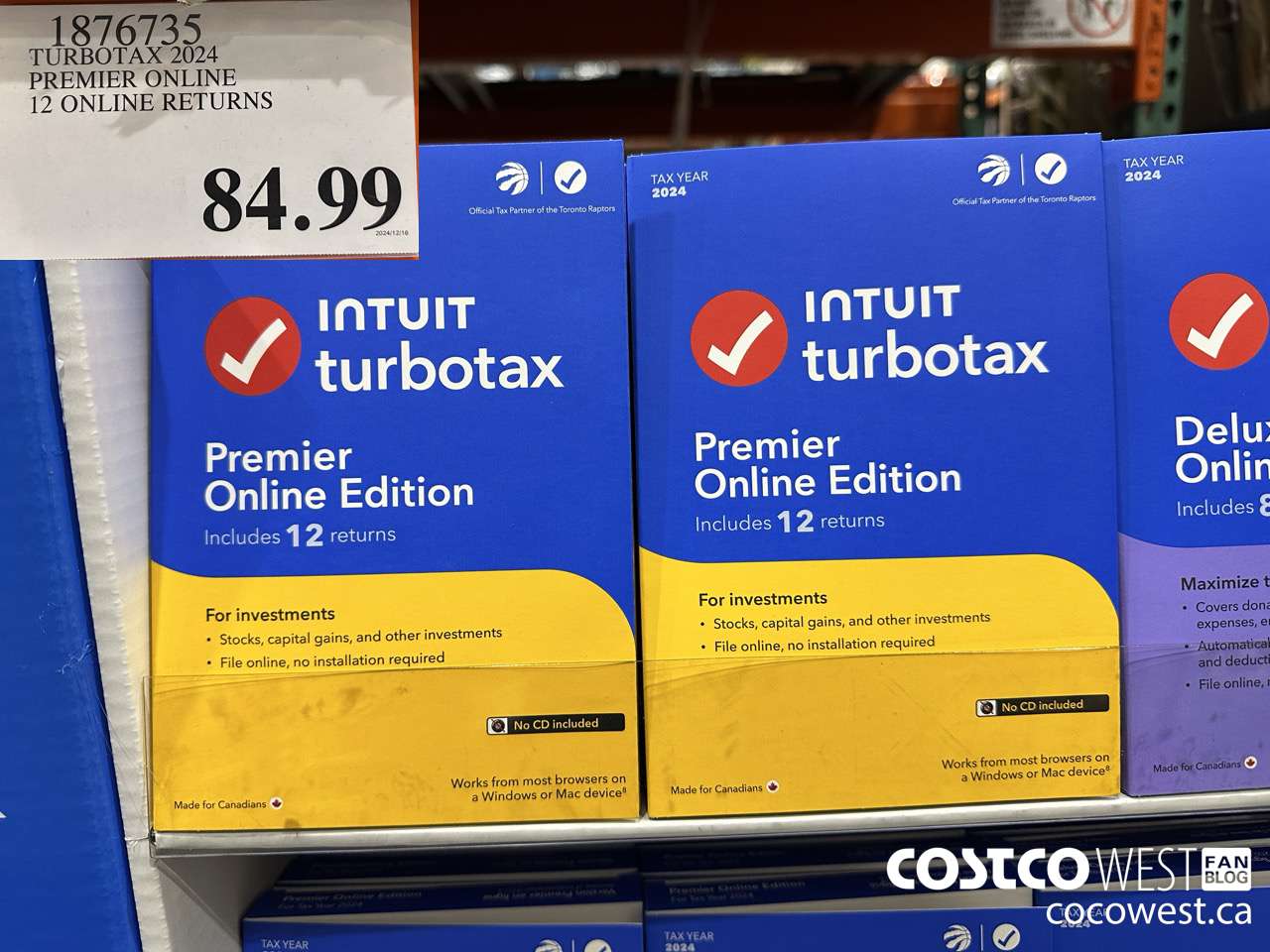 1876735 TURBOTAX 2024 PREMIER ONLINE 12 ONLINE RETURNS $84.99