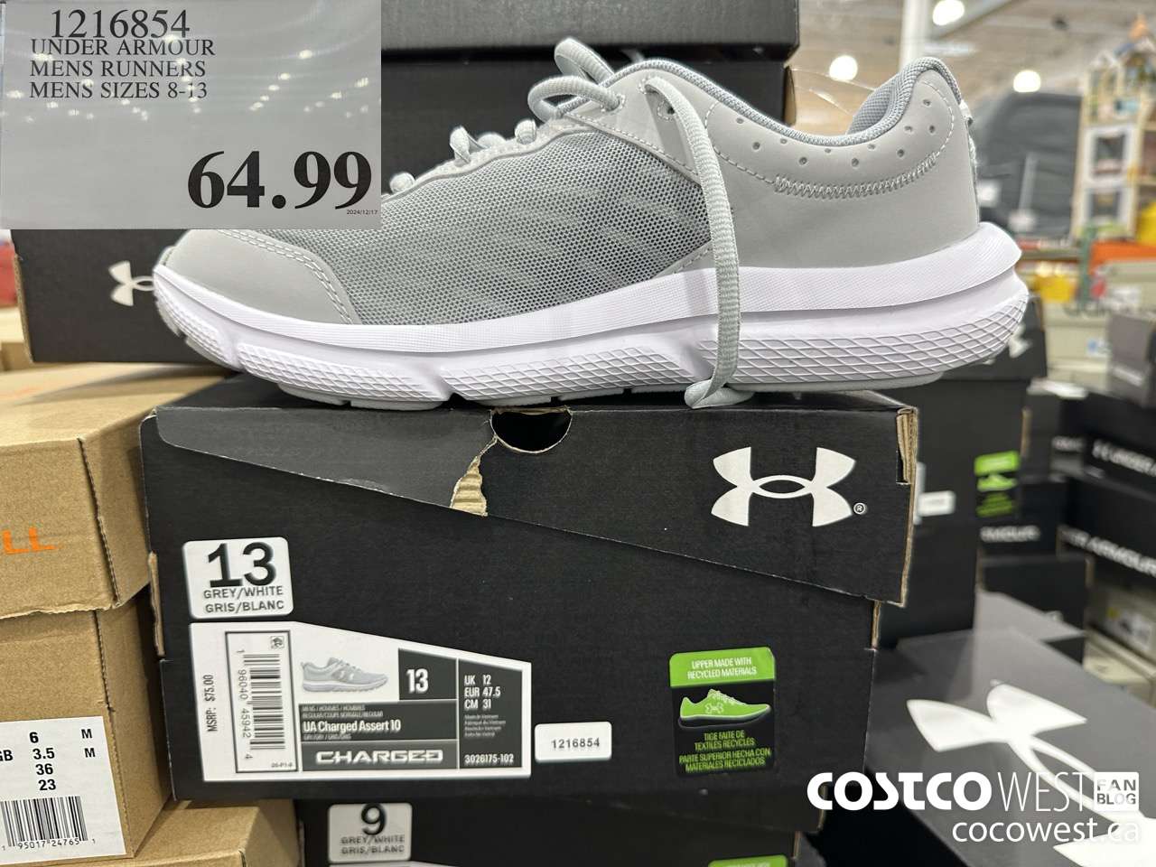 1216854 UNDER ARMOUR MENS RUNNERS MENS SIZES 8-13 $64.99