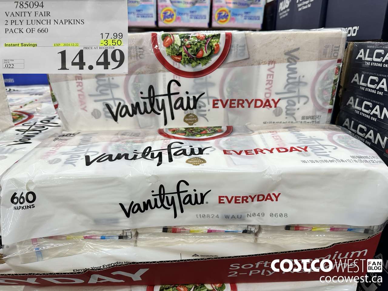 785094 VANITY FAIR 2 PLY LUNCH NAPKIN PACK OF 660 ($3.50 INSTANT SAVINGS EXPIRES ON 2024-12-22) $14.49