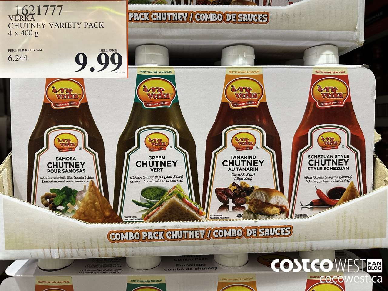 1621777 VERKA CHUTNEY VARIETY PACK 4 x 400 g  $9.99