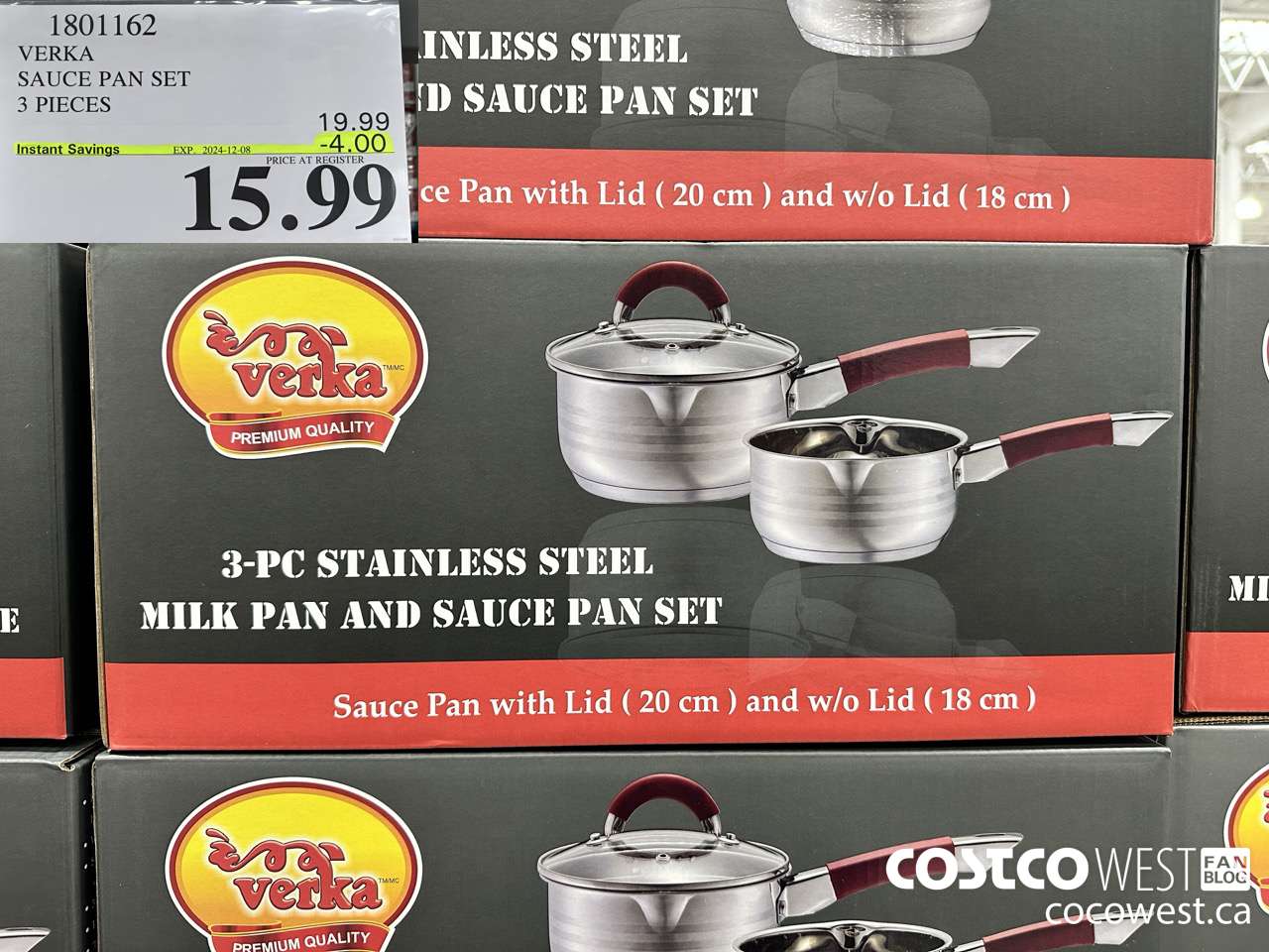 1801162 VERKA SAUCE PAN SET 3 PIECES ($4.00 INSTANT SAVINGS EXPIRES ON 2024-12-08) $15.99