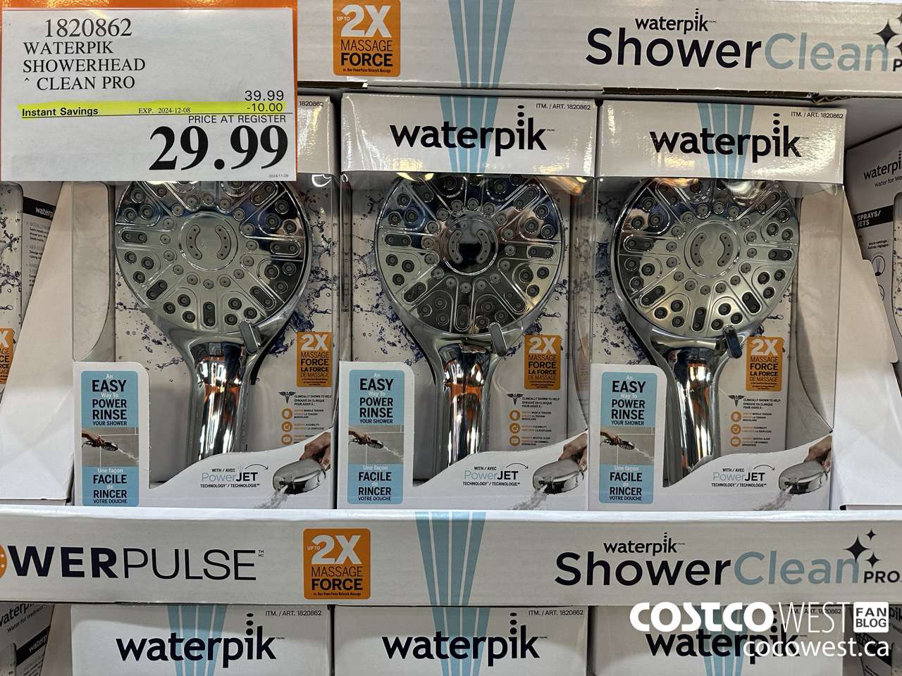 1820862 WATERPIK SHOWERHEAD CLEAN PRO ($10.00 INSTANT SAVINGS EXPIRES ON 2024-12-08) $29.99