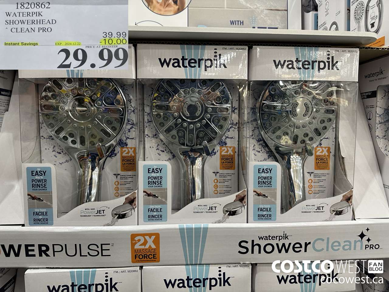 1820862 WATERPIK SHOWERHEAD CLEAN PRO ($10.00 INSTANT SAVINGS EXPIRES ON 2024-12-22) $29.99