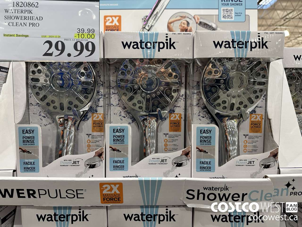 1820862 WATERPIK SHOWERHEAD CLEAN PRO ($10.00 INSTANT SAVINGS EXPIRES ON 2024-12-29) $29.99