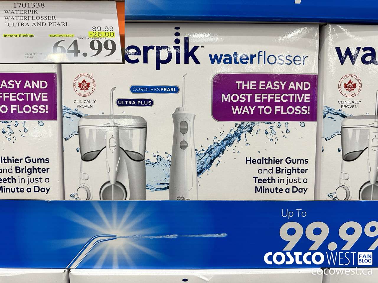 1701338 WATERPIK WATERFLOSSER ULTRA AND PEARL ($25.00 INSTANT SAVINGS EXPIRES ON 2024-12-08) $64.99