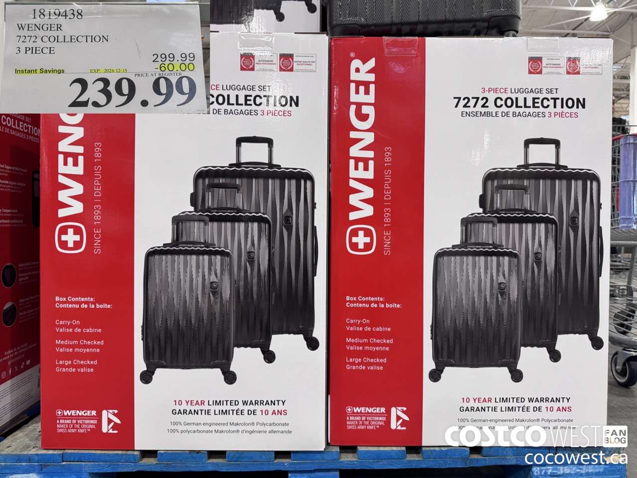 1819438 WENGER 7272 COLLECTION 3 PIECE ($60.00 INSTANT SAVINGS EXPIRES ON 2024-12-15) $239.99